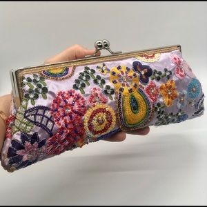 Lavender Beaded Clutch
